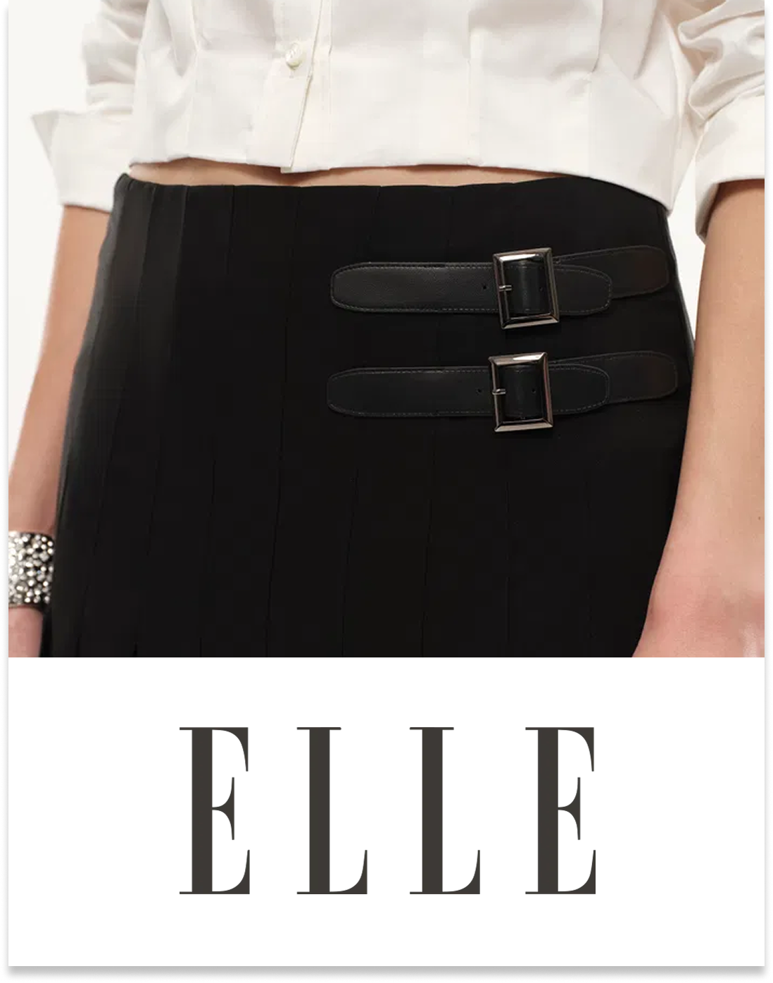 As Seen in ELLE: The Citadel Side-Slit Pleated Skirt – fbrq.com