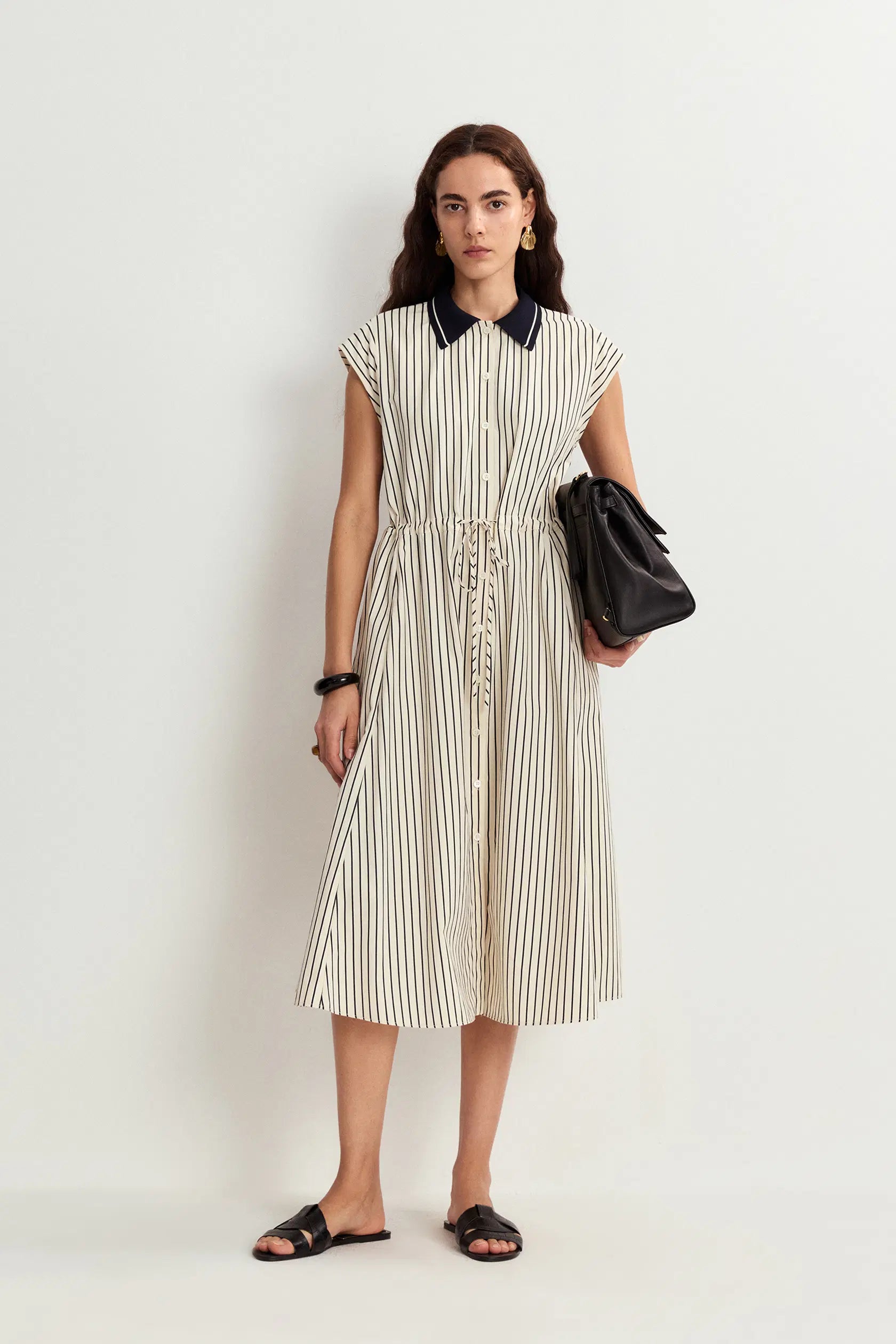 Rosent Stripe Dress in Cotton Poplin S/P
