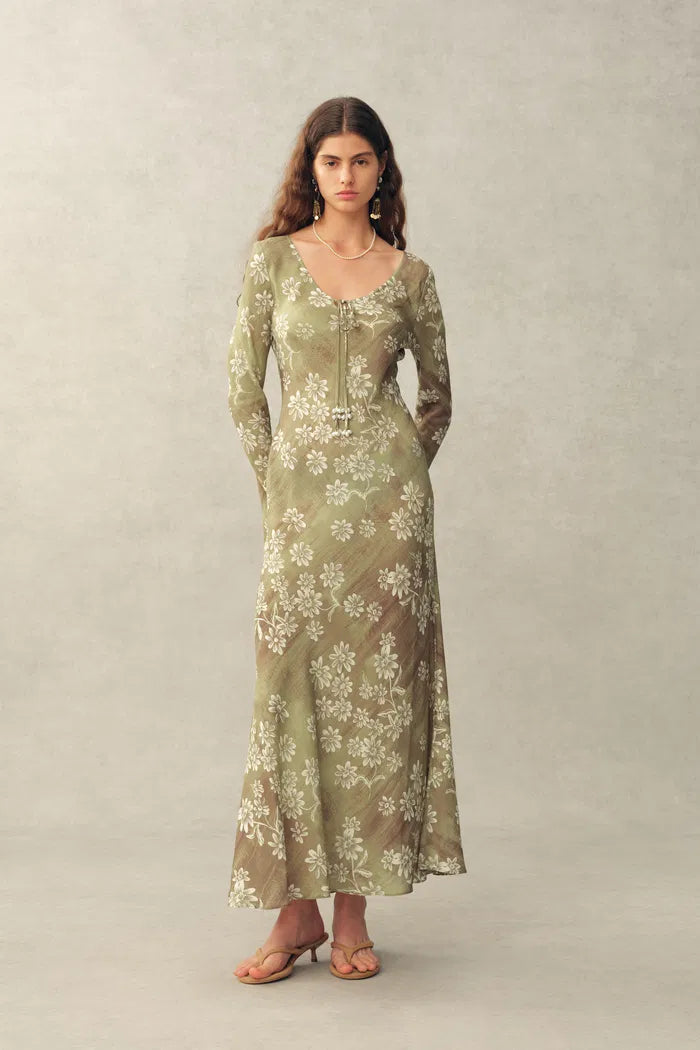 viscose long sleeve maxi dress HiCCUP