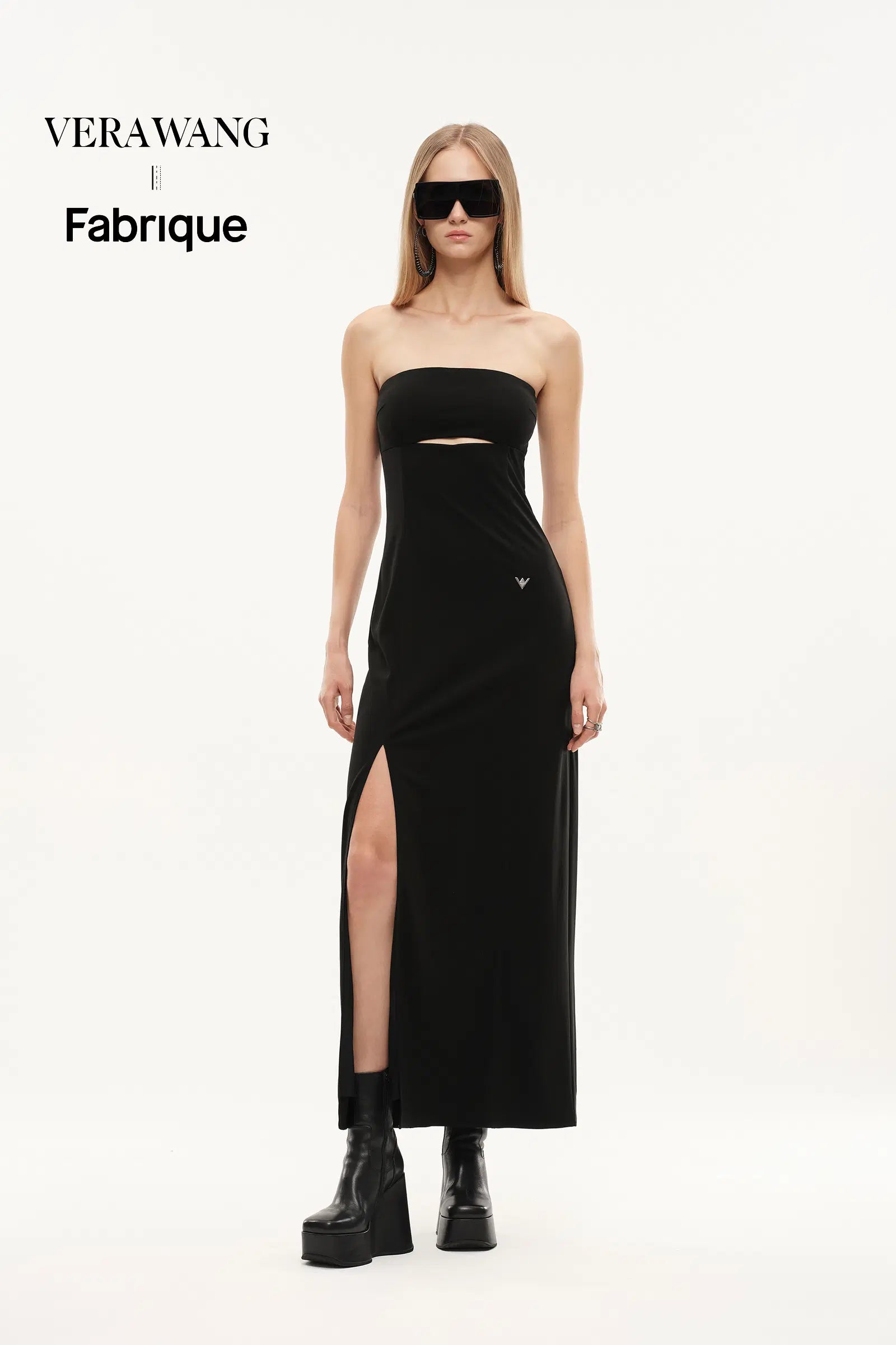 Obsidian Strapless Structured Bandeau Dress in Four-Way Stretch Fabric L