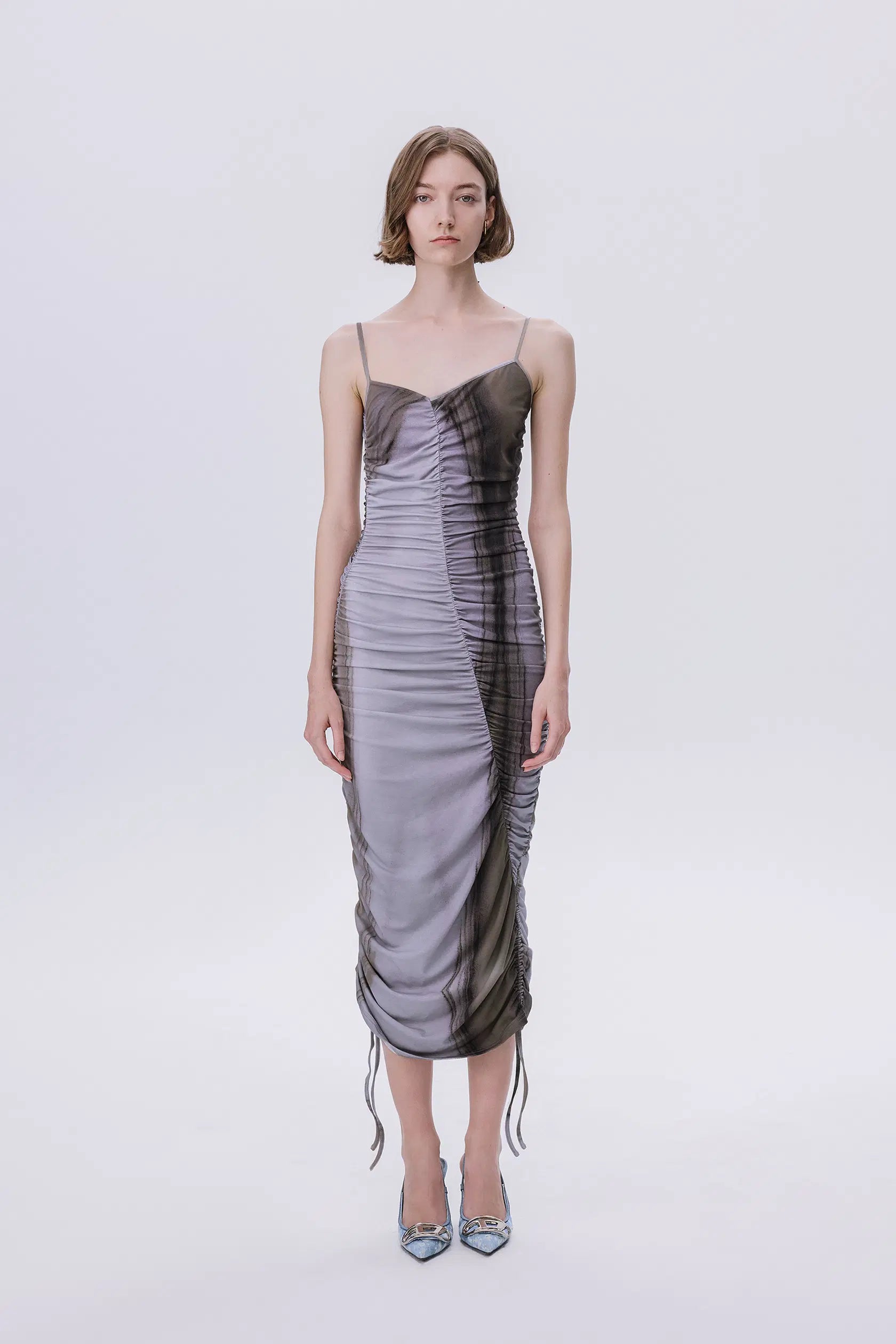 Cali Draped Strap Dress in Cotton Modal Blend XS/P