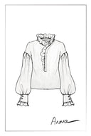 Cecilia Ruffle V Neck Blouse in Burnout chiffon