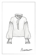 Blusa Cecilia con volantes y cuello en V en chiffon burnout