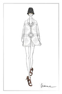 Eliana Cutwork Embroidery Longline Cover Up Long Sleeves Shirt in 100% Cotton with Lace
