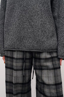 Hannah Asymmetrical Scarf Collar Sweater in Yak Down Knit