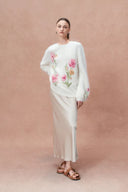 Rhoeadine 3D Jacquard Embroidered Sweater in Alpaca Wool