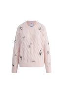 Aria Hand Beaded Sweater in Wool-Silk Blend