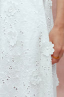 Olivia Hand Stitched Flora Applique Maxi Skirt in Cotton