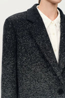 Aurora Gradient Herringbone Long Blazer in Merino Wool