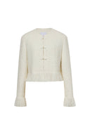 Violette Handcrafted Fringe Tweed Jacket in Wool-Lurex