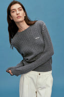 Nova Sweater in Merino-Cashmere Cable Knit