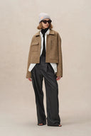 Lily Wol Kort Jas in Middelzware Wol Twill