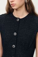 Rosie Revers-Tweed-Kleid mit Taillierung aus französischem Bouclé