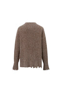 Maglione Virginia artigianale con sciarpa staccabile in filato bouclé misto