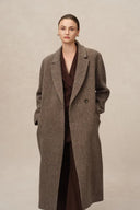 Uomo Asymmetric Coat in Merino Wool Tweed
