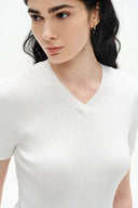Alexa V Neck Short Sleeve Sweater