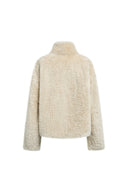 Kelly Shawl Collar Shearling Jacket in Faux Suede