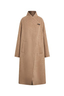 Tilda Camel Oversized Long Coat in Wool Blend