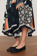 Eileen Scarf Panel Skirt in Viscose