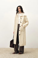 Bridget Vintage Longline Cardigan in Wool Blend Cable Knit