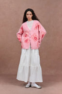 Juliet Orchideen Jacquard Cardigan aus Alpaka-Strick