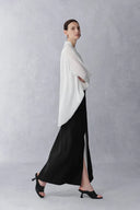 Faustine Bluse mit abnehmbarem Schleifenkragen aus Seiden-Georgette