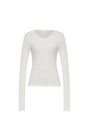 Basic Sheer Base Shirt in Cotton-Cashmere Knit