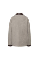 Chaqueta Utilitaria Estilo Cuadrado en Espiga Jaspeada