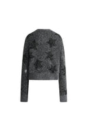 Twinkle Star Intarsia Sweater in Alpaca Sequin Yarn Knit