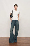 Lucy White T-shirt in Cotton Blend