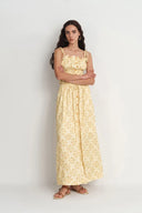 Lalia Flora Top and Maxi Skirt Matching Set in Linen Blend