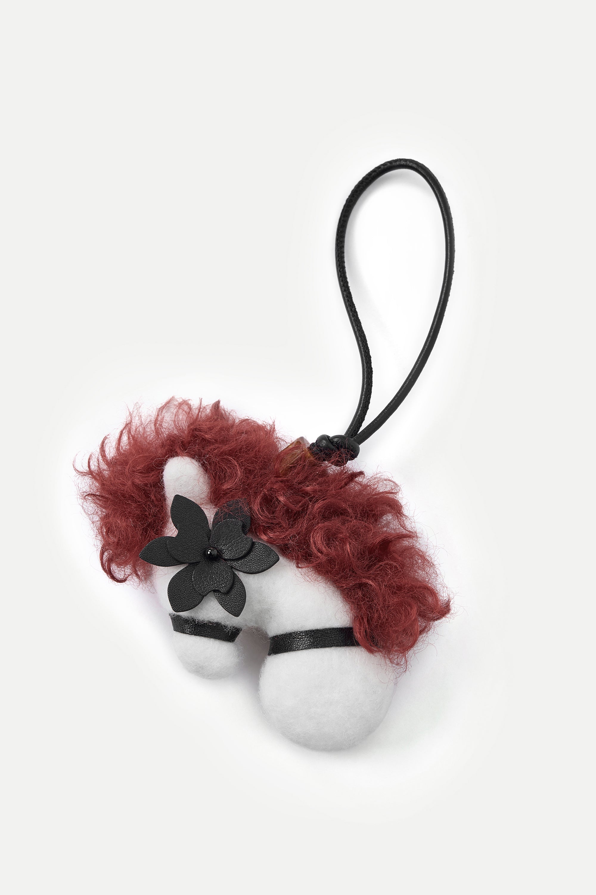 Sita Pony Bag Charm in Wool Felt and Leather