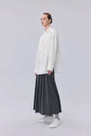 Tuxedo Wing Collar Shirt in Cotton Bubble Yarn