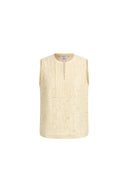Charlotte Marigold Lace Embroidery Sleeveless Top in Cotton