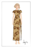 Vestido qipao estampado oriental Tansya en mezcla de viscosa