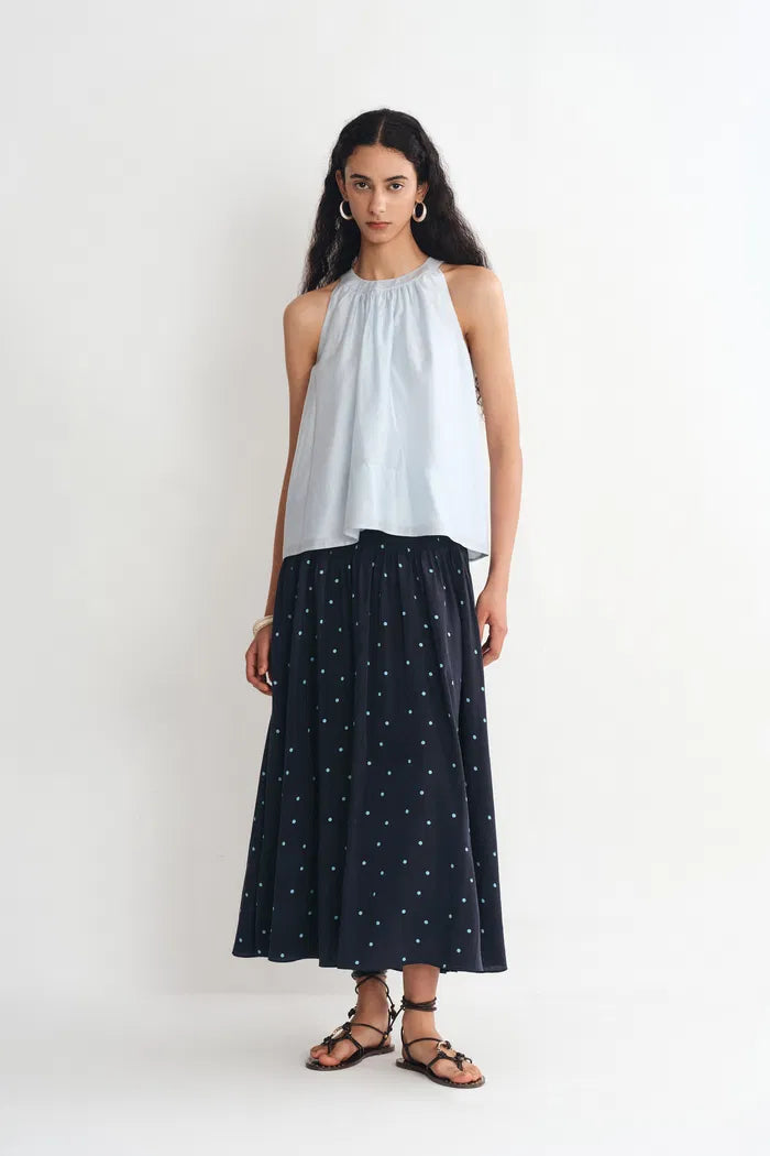 Nora Polka Dot Skirt in Linen Blend