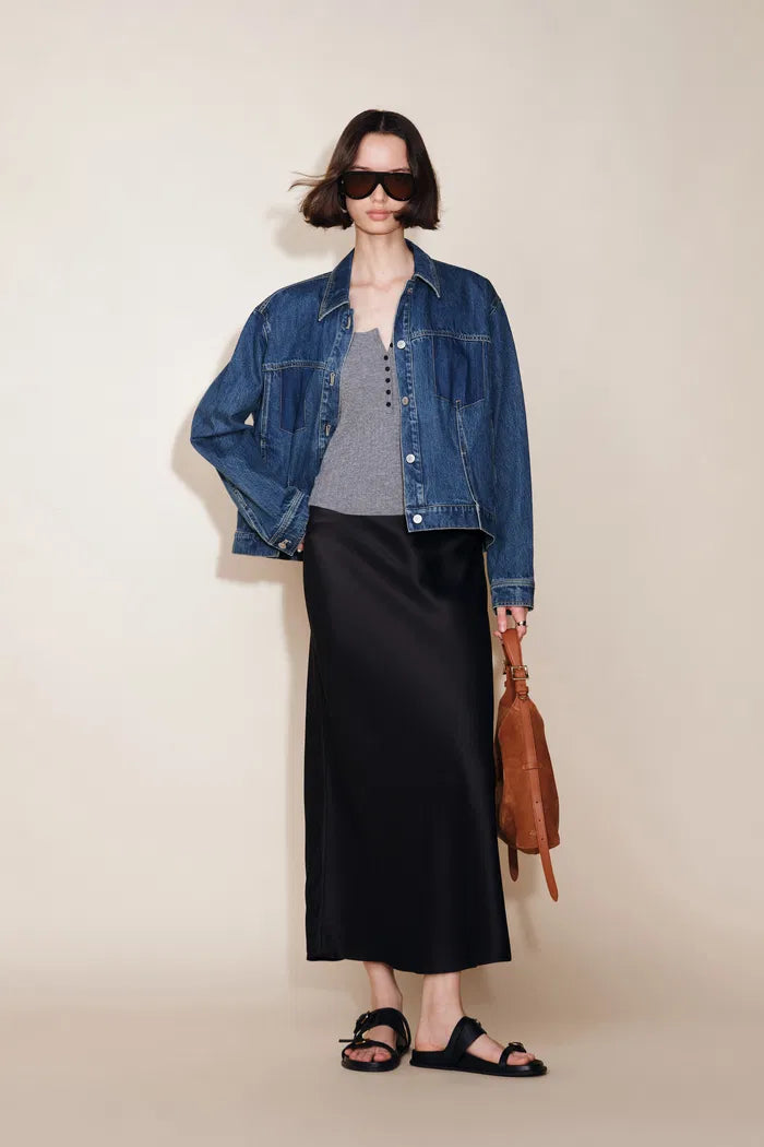 Juniper Washed Pleated Denim Jacket