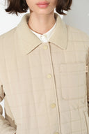 Blair Quilted Check Panel Cropped Padded Jacket