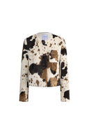 Mähne Kuhflecken Kurzjacke aus Kunstpferdehaar