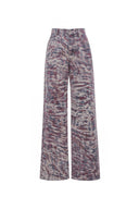 Skyler Leopard Print Straight-Leg Jeans in Cotton Denim
