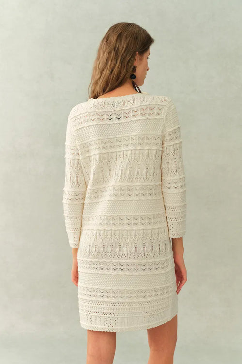Nelly Round Neck Dress in Cotton Knit
