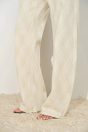 Thalia Argyle Jeans mit Fassbein aus Jacquard-Denim
