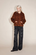 Peggy Boxy Cut Fur Coat in Mohair Faux Fur