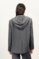 Avery Detachable Knit Hooded Blazer and Pants Matching Sets in Merino Wool