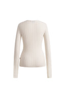 Issac Leichter Langarm-Pullover aus Merinowoll-Zopfmuster