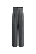 Pantalones casuales con pliegues suaves Mika en mezcla fina de lana