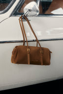 Monti East West Shoulder Bag in Suede Calfskin