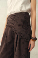 Nina Embroidered Scraf Wrap Pants in Cotton
