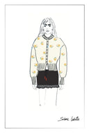 Sabina Jacquard Knit Cardigan in Alpaca-Merino Blend Knit