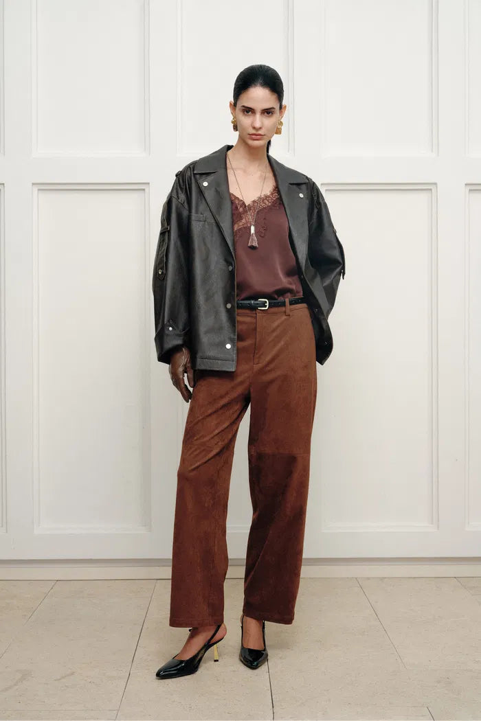 Irina Vintage Biker Jacket in Vegan Leather